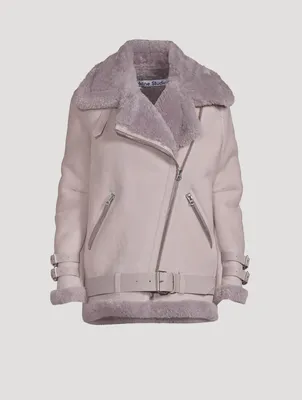 Shearling-Lined Suede Aviator Jacket