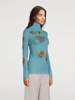 Denise Printed Sheer Turtleneck