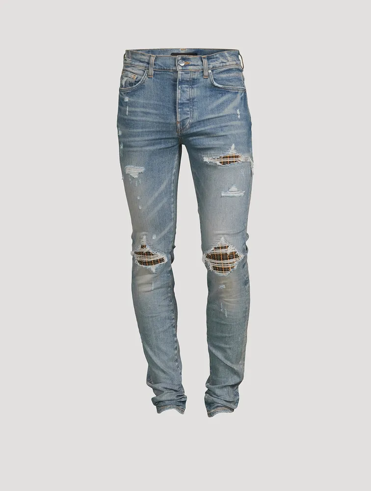 MX1 Neon Plaid Skinny-Fit Jeans