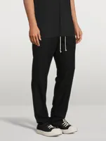 Strobe Wool Drawstring Slim-Fit Pants
