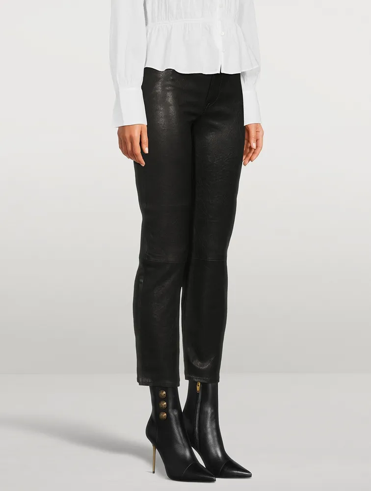 Le High Straight Leather Trousers