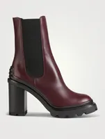 Leather Block-Heel Chelsea Boots