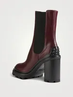 Leather Block-Heel Chelsea Boots