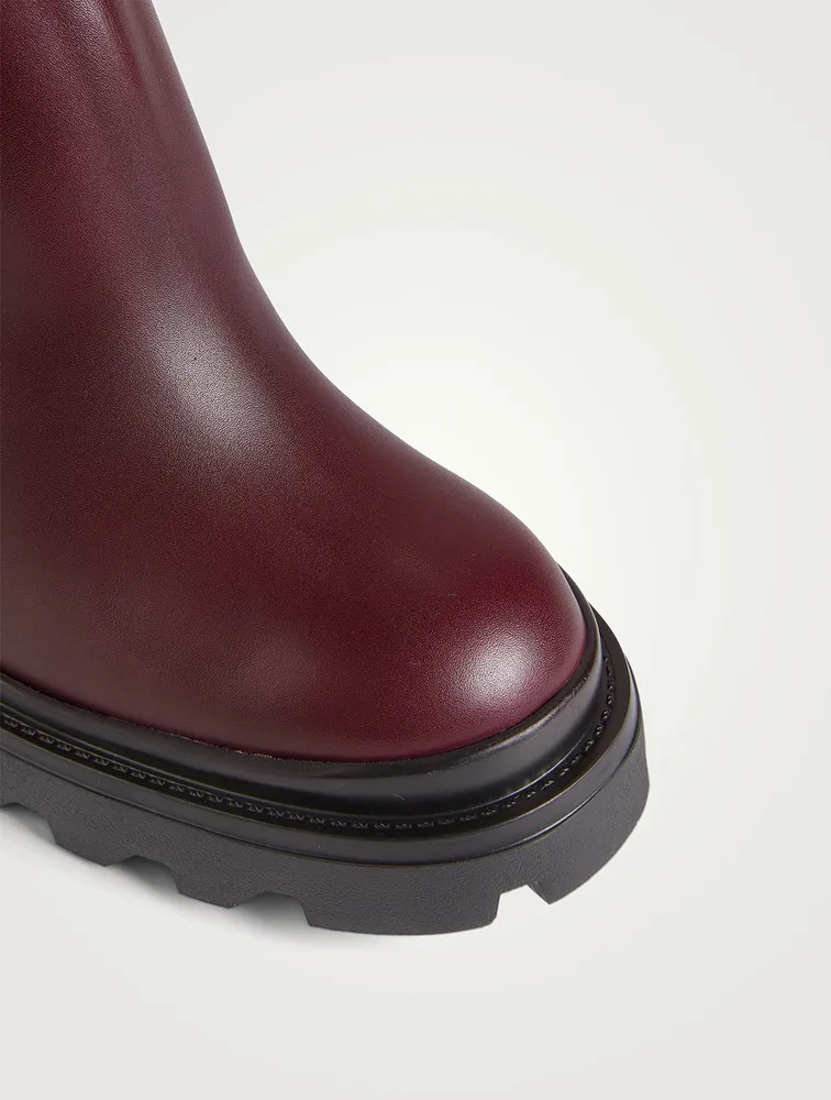 Leather Block-Heel Chelsea Boots