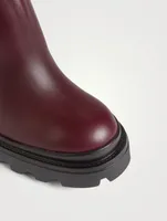Leather Block-Heel Chelsea Boots