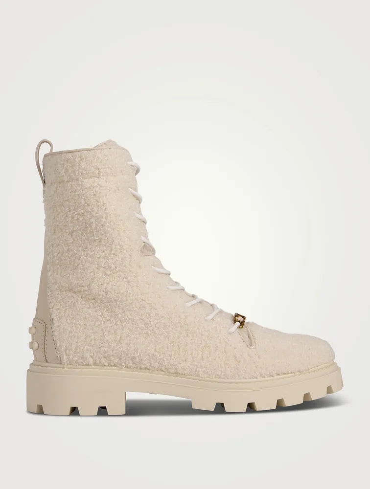 Bouclé Combat Boots