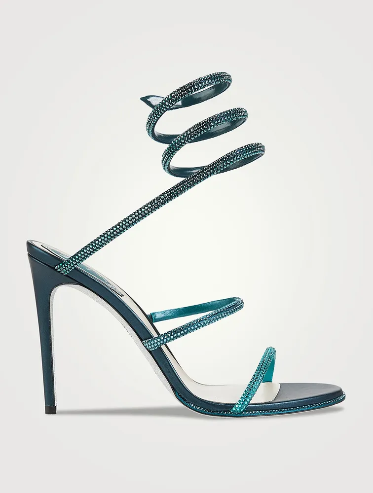 Cleo Crystal Satin Stiletto Sandals
