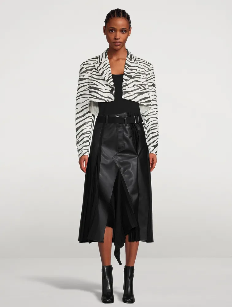Cropped Blazer Zebra Print