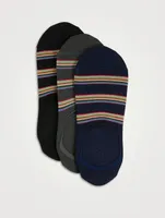 Three-Pack Multi Stripe Loafer Socks