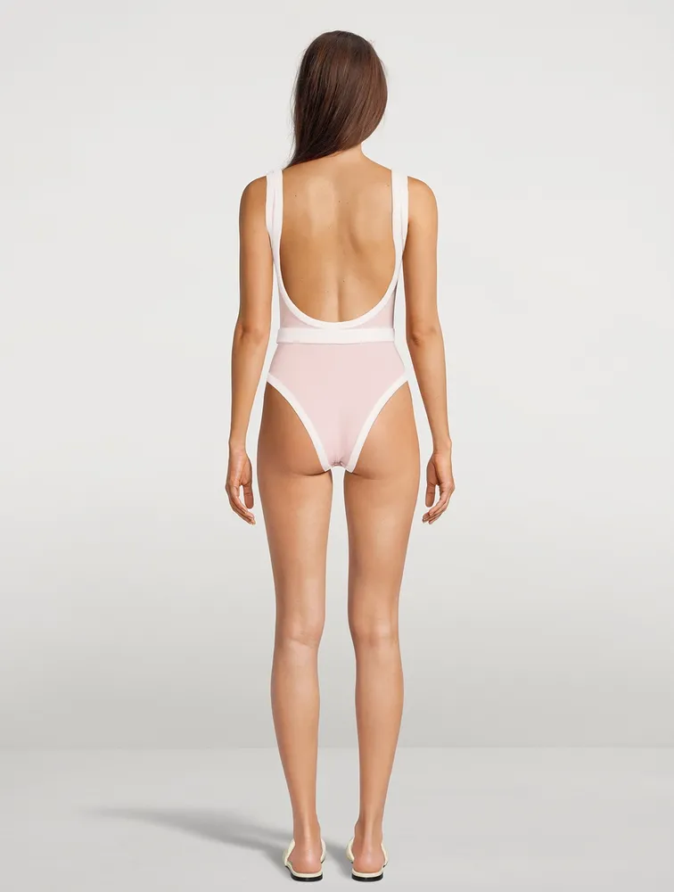 Volley Belted One-Piece Swimsuit