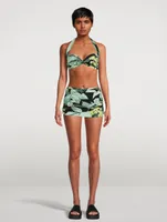 Bill Halter Bikini Top Tropical Print