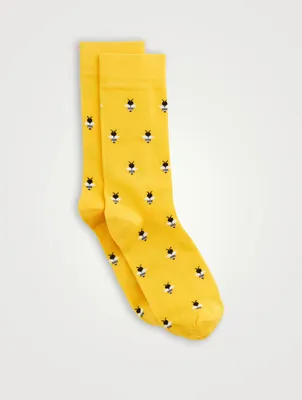 Organic Cotton Socks In Bee Pattern