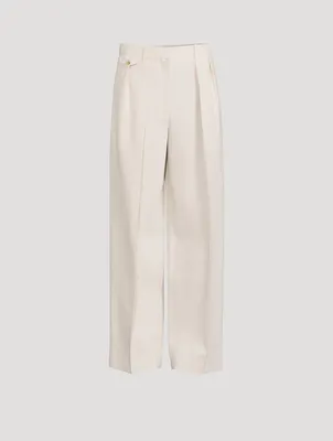 Marcelina Wool Wide-Leg Trousers