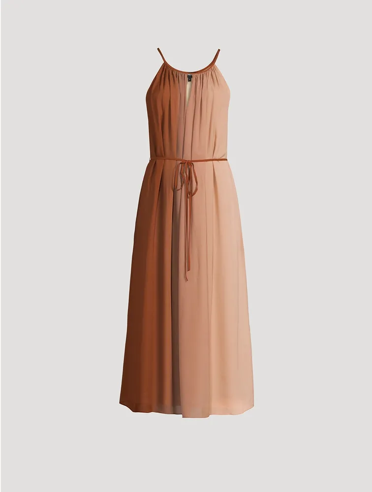 Ombré Crepe Halter Dress