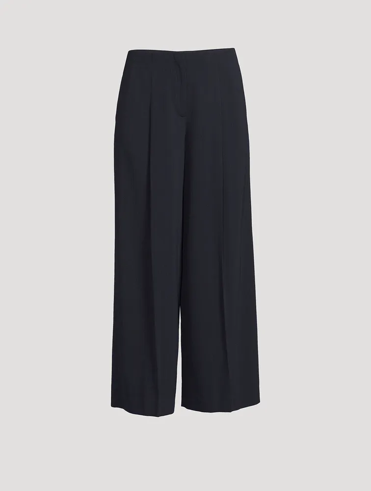 Pleated Wide-Leg Trousers