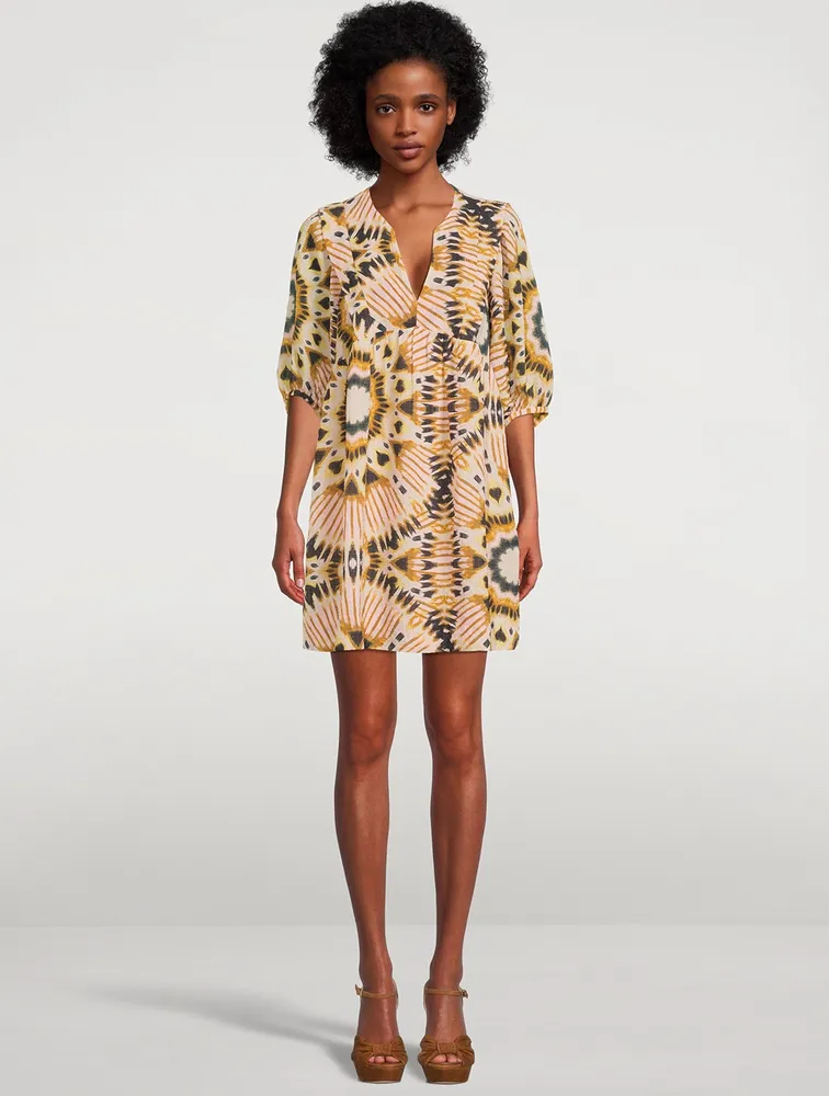 Cleo Mini Dress Ikat Print