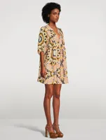 Cleo Mini Dress Ikat Print