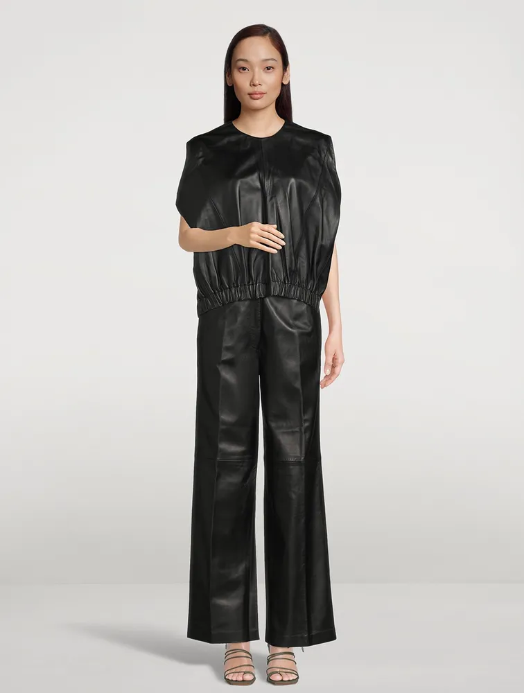 Noro Straight-Leg Leather Trousers