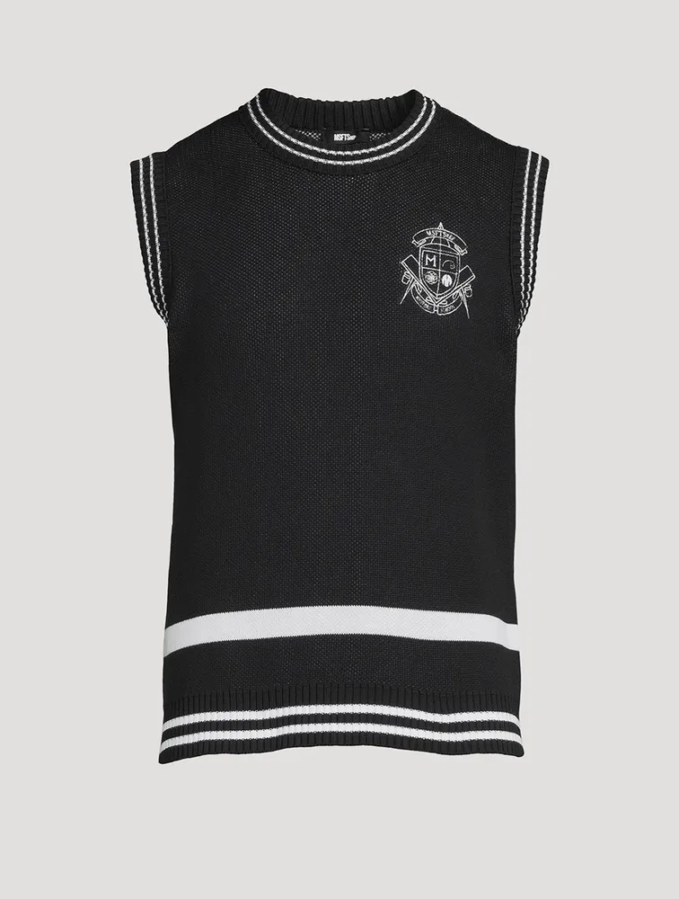 Crest Knit Sweater Vest