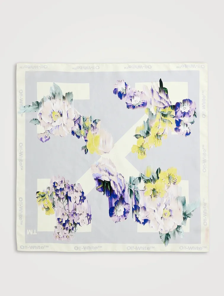 Silk Scarf In Floral Arrow Print
