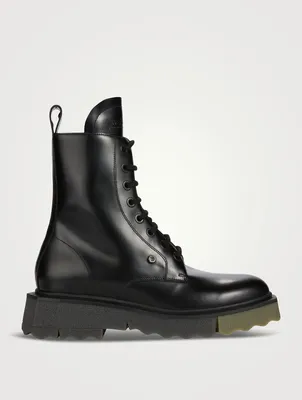 Leather Sponge Lace-Up Boots