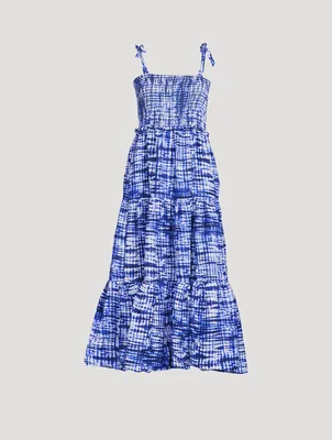 The Indigo Midi Dress Shibori Print