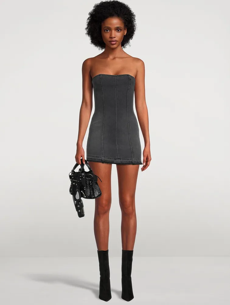 Strapless Denim Mini Dress