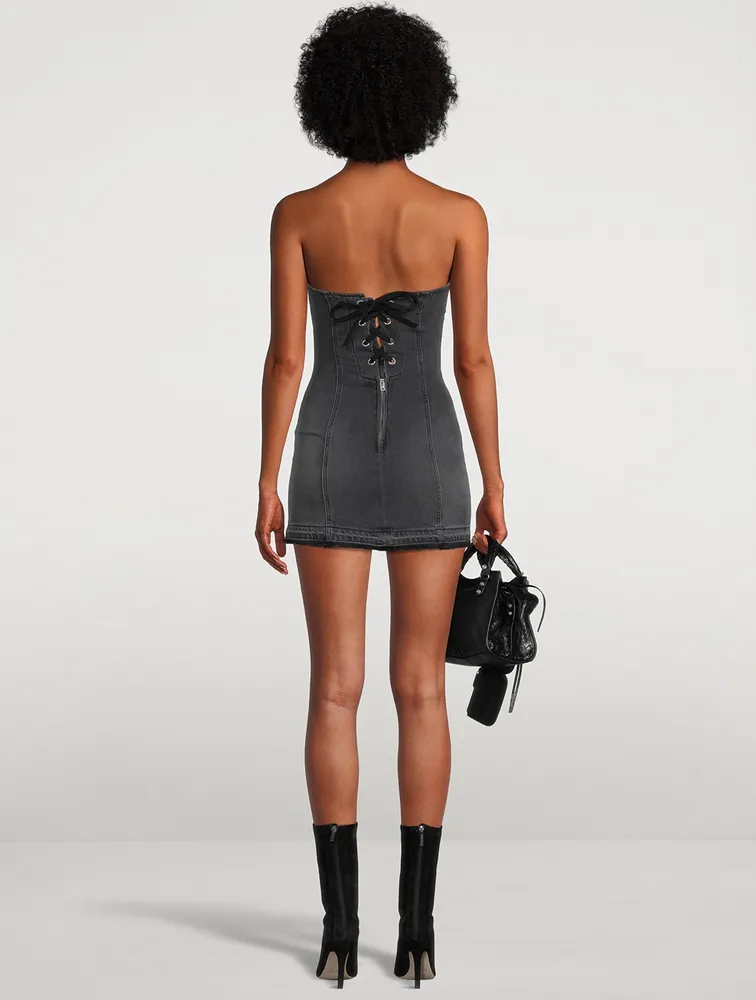 Strapless Denim Mini Dress