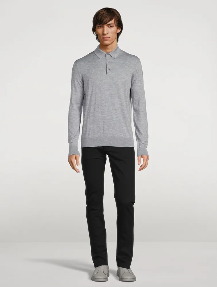 Cashmere And Silk Polo Shirt