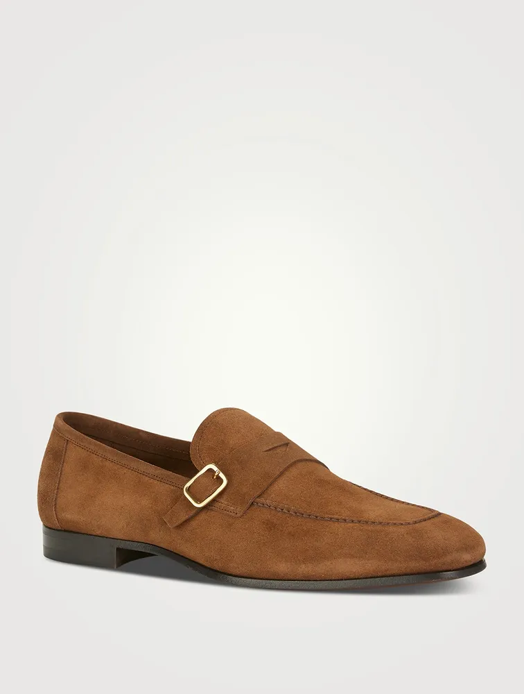 Dover Suede Loafers With Buckle