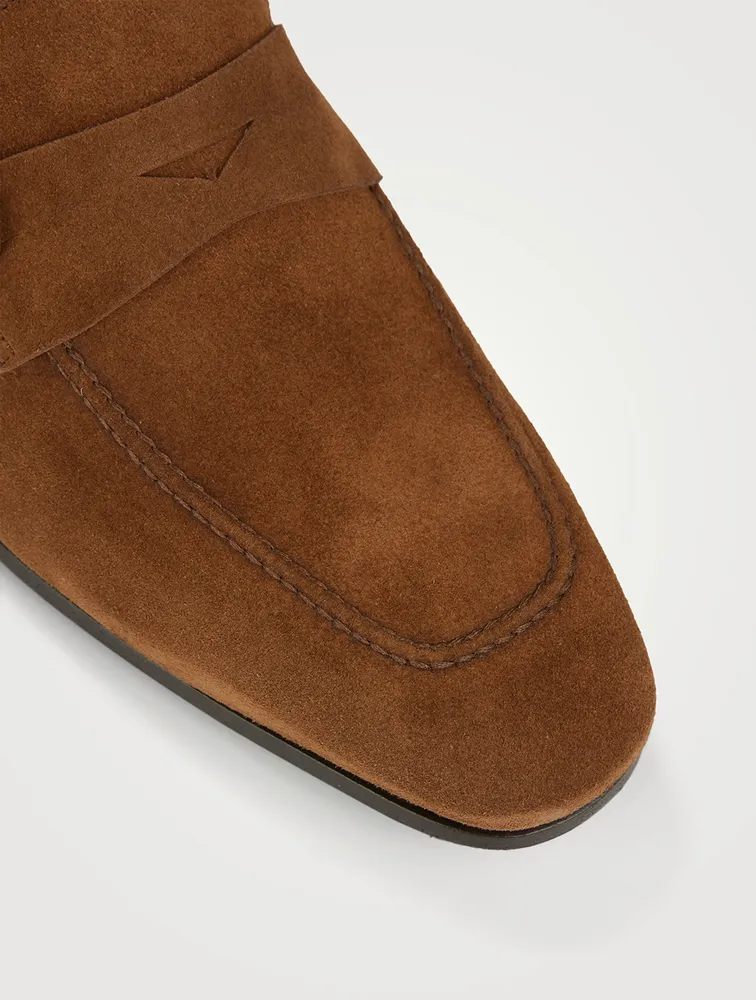 Dover Suede Loafers With Buckle