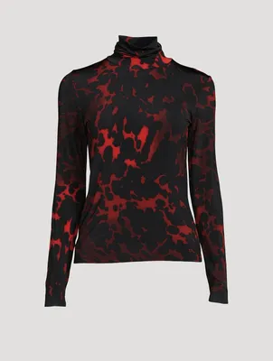 Hosk Printed Turtleneck Top