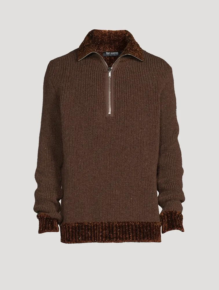 Wool-Blend Fisherman Sweater