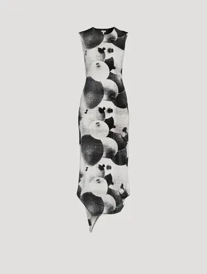 Velvet Midi Dress Balloon Print