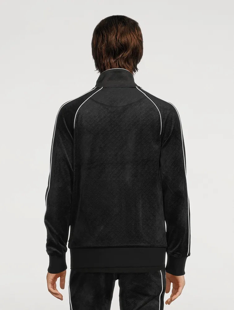 Monogram Rucker Velour Zip Hoodie
