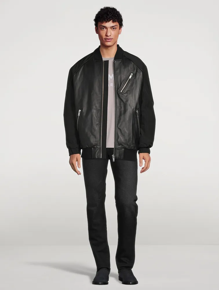Anica Leather Bomber Jacket