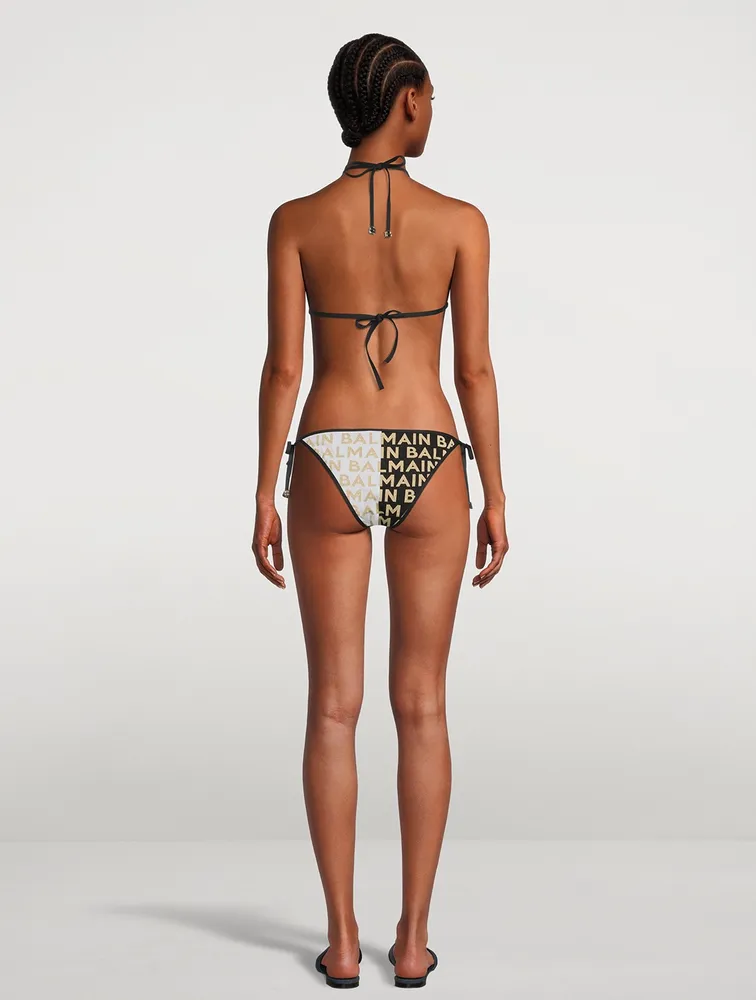 Triangle Bikini Set Logo Print