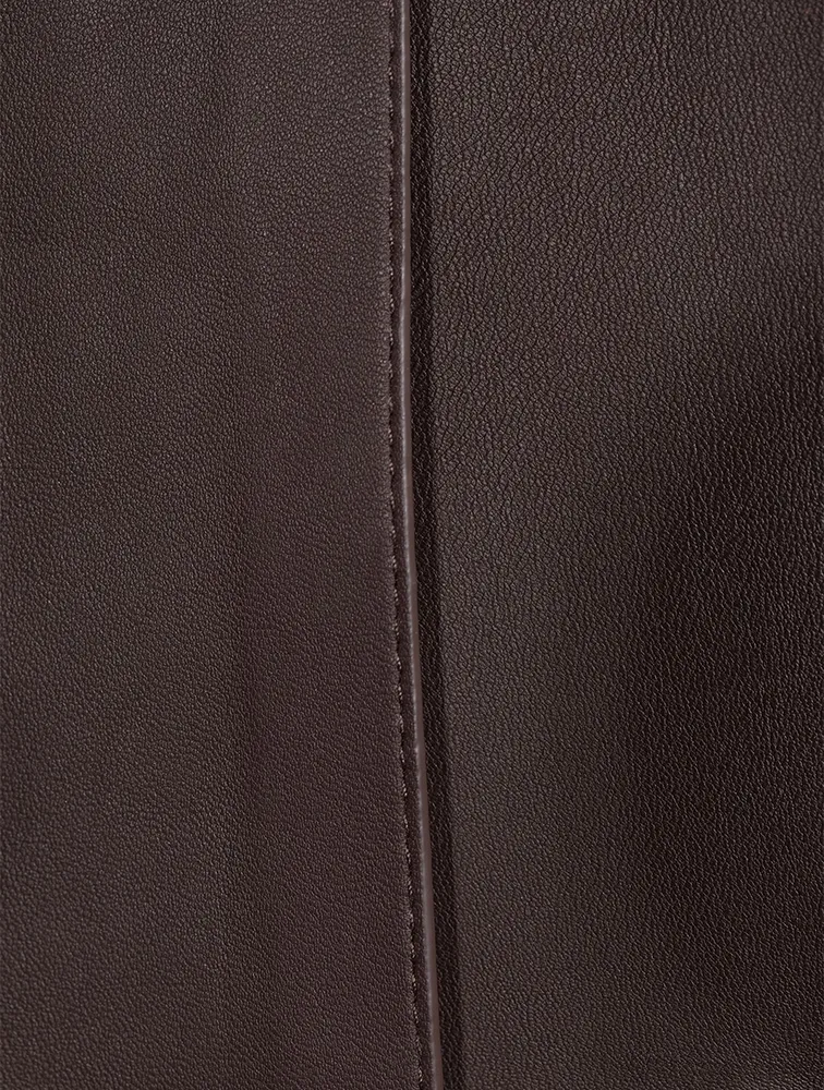 Cropped Leather Trench Coat