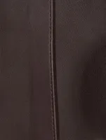 Cropped Leather Trench Coat