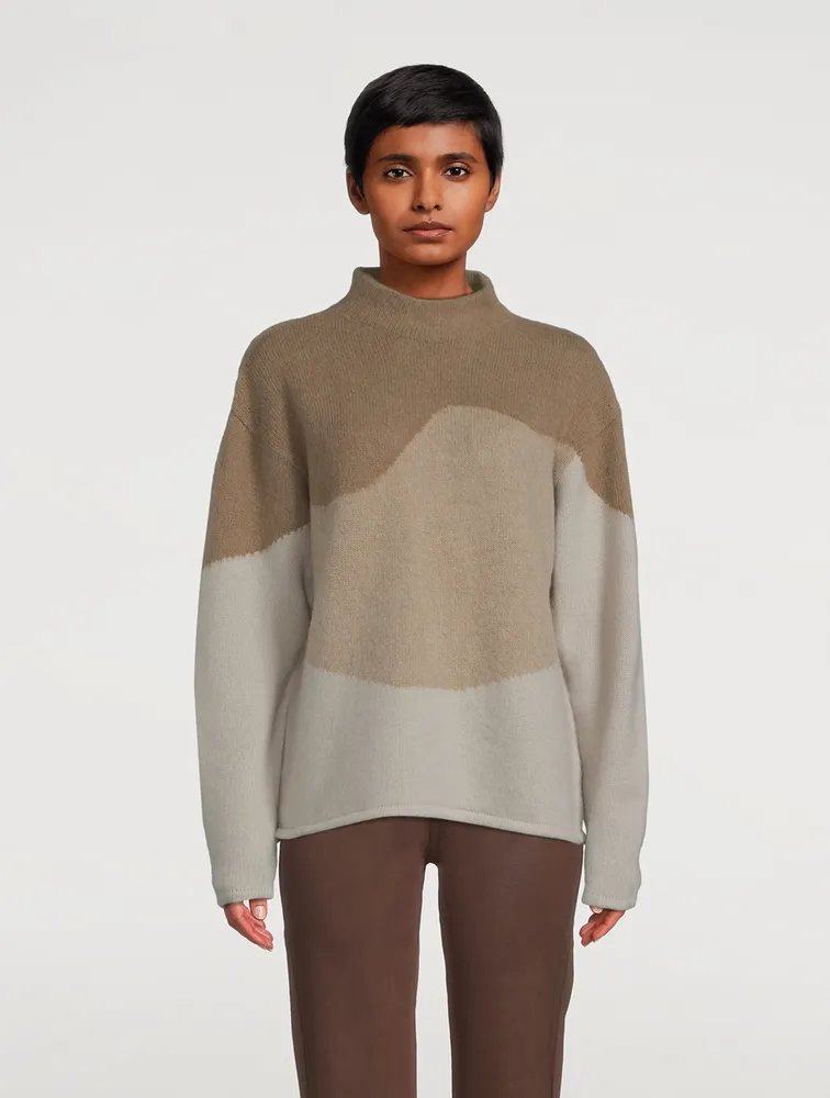 Brushed Intarsia Wool Sweater