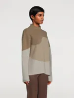 Brushed Intarsia Wool Sweater