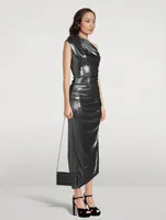 One-Shoulder Lamé Cocktail Dress