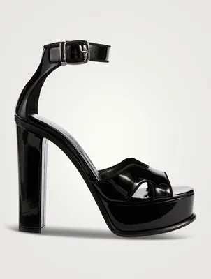 Butterfly Patent Leather Platform Sandals