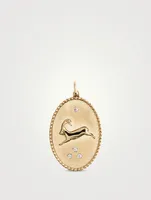 10K Gold Ibex Token Pendant With Diamonds