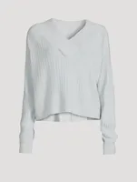 Coastal Cashmere Cropped V-Neck Sweater