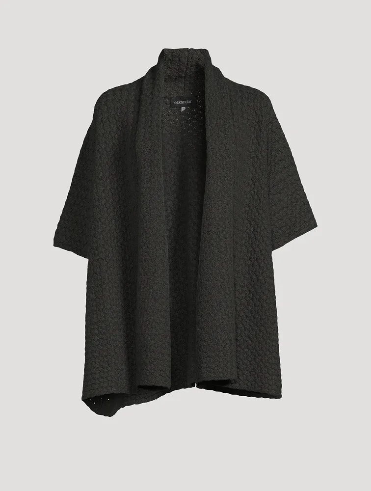 Short-Sleeve Cashmere Cardigan