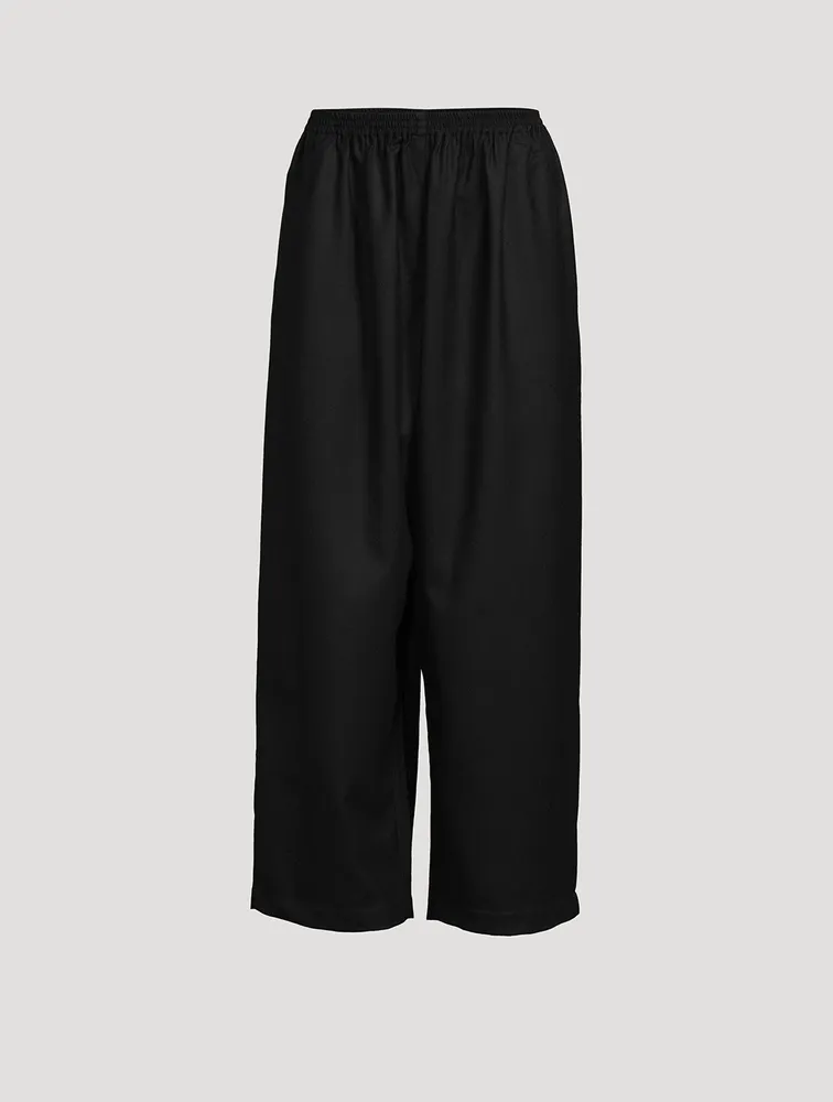 Japanese Wide-Leg Wool Trousers