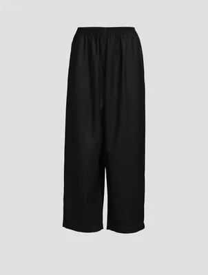 Japanese Wide-Leg Wool Trousers