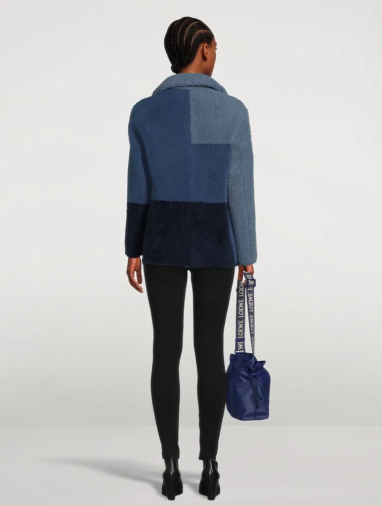 Reversible Patchwork Shearling Coat
