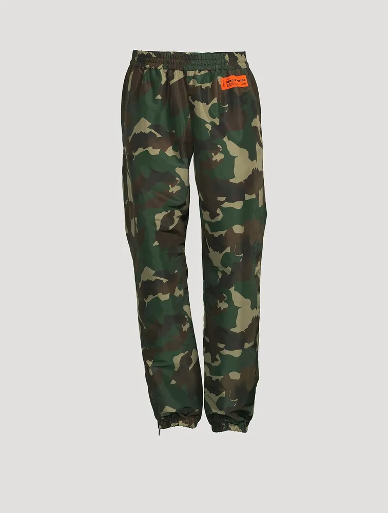 Nylon Track Pants Camo Print